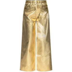 �K�j�[ ���f�B�[�X �f�j���p���c �{�g���X Metallic-effect cotton jeans Gold