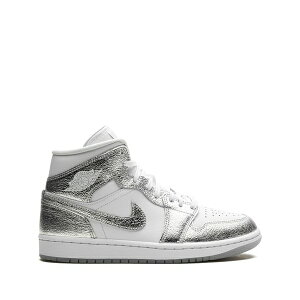 �W���[�_�� ���f�B�[�X �X�j�[�J�[ �V���[�Y Air jordan 1 mid se metallic silver sneakers White