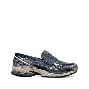 �j���[�o�����X �����Y �X�j�[�J�[ �V���[�Y 1906l silver metallic/navy/dark juniper loafers Green