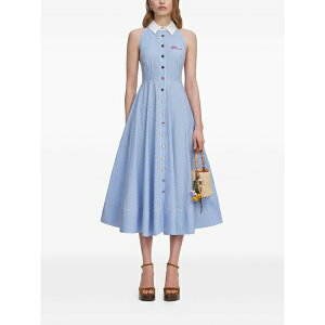 �Z���t�E�|�[�g���C�g ���f�B�[�X �����s�[�X �g�b�v�X Striped halterneck midi dress Blue