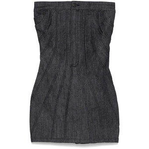 �}�O���[ ���f�B�[�X �����s�[�X �g�b�v�X Strapless denim mini dress Black