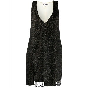 �K�j�[ ���f�B�[�X �����s�[�X �g�b�v�X Beaded step-hem shift dress Black