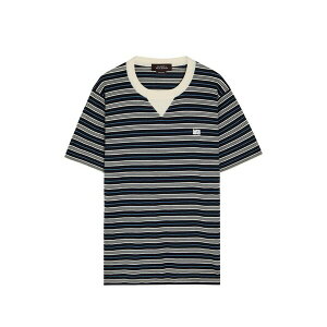 �E�F�[���Y �{�i�[ �����Y T�V���c �g�b�v�X Striped-pattern v-neck t-shirt Blue