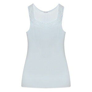 �n���� ���f�B�[�X �J�b�g�\�[ �g�b�v�X Delight lace-trim tank top Blue