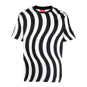 �J���y�[�� �����Y T�V���c �g�b�v�X Wave-print short-sleeve t-shirt White