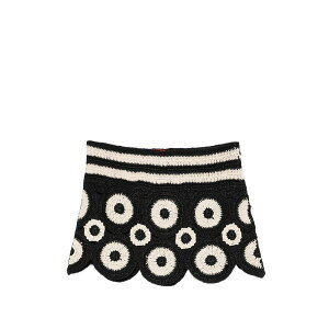 �T�C�����~���[ ���f�B�[�X �X�J�[�g �{�g���X Beep beep crochet mini skirt Black