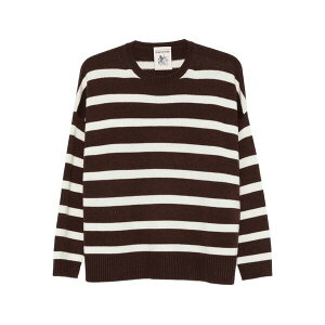 �Z�~�N�`���[�� ���f�B�[�X �j�b�g&�Z�[�^�[ �A�E�^�[ Abito karen striped crew-neck sweater Brown