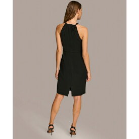 ダナキャラン レディース ワンピース トップス Women's Chain-Trim Halter Sheath Dress Black