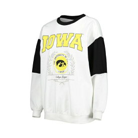 ゲームデイ レディース パーカー・スウェットシャツ アウター Women's White Iowa Hawkeyes It's A Vibe Dolman Pullover Sweatshirt White