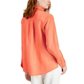 チャータークラブ レディース カットソー トップス Women's 100% Linen Shirt, Created for Macy's Coral Punch