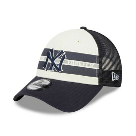 ニューエラ レディース 帽子 アクセサリー Men's White, Navy New York Yankees Team Stripe Trucker 9Forty Snapback Hat White, Navy