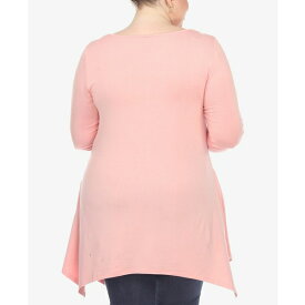 ホワイトマーク レディース カットソー トップス Plus Size Makayla Scoop Neck Tunic Top Coral Pink