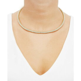 イタリアン ゴールド レディース ネックレス・チョーカー・ペンダントトップ アクセサリー Polished Woven Link 17" Chain Necklace in 14k Gold Yellow Gold