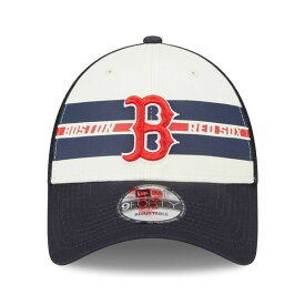 ニューエラ レディース 帽子 アクセサリー Men's White, Navy Boston Red Sox Team Stripe Trucker 9FORTY Snapback Hat White, Navy