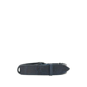 �I���`�A�[�j �����Y �x���g �A�N�Z�T���[ Nobuckle crocodile-effect leather belt Blue