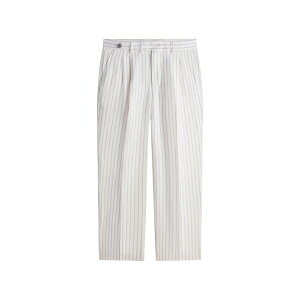 �g�~�[ �q���t�B�K�[ �����Y �J�W���A���p���c �{�g���X Pinstripe-pattern pleated trousers White
