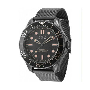 CrN^ Y rv ANZT[ Men's 45979 Pro Diver Quartz 3 Hand Black Dial Watch Black
