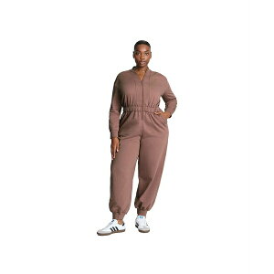 GNC fB[X s[X gbvX Elements Women's Plus Size Knit Jumpsuit Cognac