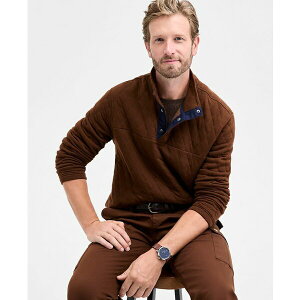 �N���u���[�� �����Y �j�b�g&�Z�[�^�[ �A�E�^�[ Men's Quilted Snap Mock Neck Sweater, Macy's Exclusive Classic Br