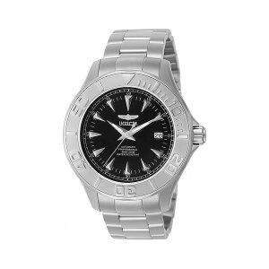 CrN^ Y rv ANZT[ Men's 7034 Signature Automatic 3 Hand Black Dial Watch Silver