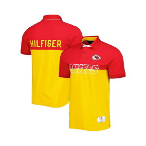 g~[ qtBK[ Y Vc gbvX Men's Yellow, Red Kansas City Chiefs Color Block Polo Shirt Yellow, Red