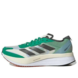 adidas �A�f�B�_�X �����Y �X�j�[�J�[ �yadidas Adizero Boston 11 'White Tint Black Court Green' HQ3694�z �T�C�Y US_8(26.0cm)