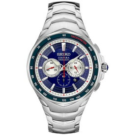 セイコー メンズ 腕時計 アクセサリー Men's Chronograph Coutura Stainless Steel Bracelet Watch 46mm Blue