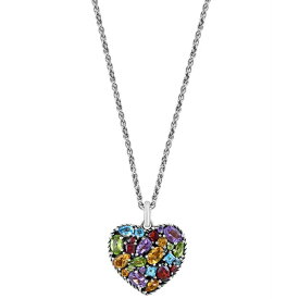 エフィー コレクション レディース ネックレス・チョーカー・ペンダントトップ アクセサリー EFFY&reg; Multi-Gemstone Mixed Cut Heart 18" Pendant Necklace (6-5/8 ct. t.w.) in Sterling Silver Sterling Silver
