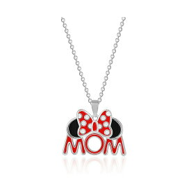 ディズニー レディース ネックレス・チョーカー・ペンダントトップ アクセサリー Minnie Mouse Red Enamel Bow MOM Necklace, 18'' Chain Red, black