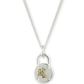 ラルフローレン メンズ ネックレス・チョーカー アクセサリー Padlock Logo Choker Pendant Necklace in Sterling Silver & 18k Gold-Plate, 14" + 3" extender Silver