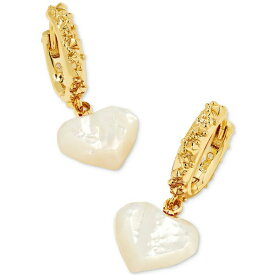 ケンドラスコット レディース ピアス＆イヤリング アクセサリー Penny 14k Gold-Plated Heart Huggie Earrings, 2/3" Ivory Mother Of Pearl