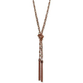 ゲス レディース ネックレス・チョーカー・ペンダントトップ アクセサリー Two-Tone Long Knotted Tassel Lariat Necklace Rose Gold