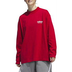 アディダス レディース シャツ トップス adidas Women's Select Mock Neck Long-Sleeve Top Power Red