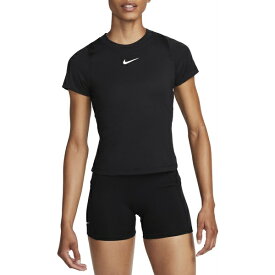 ナイキ レディース シャツ トップス Nike Women's NikeCourt Advantage Short Sleeve Tennis Top Black/Black/Black/White