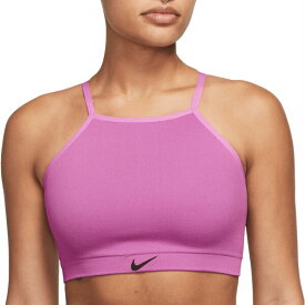 ナイキ レディース カットソー トップス Nike Women's Indy Seamless Ribbed Light-Support Non-Padded Sports Bra Playful Pink