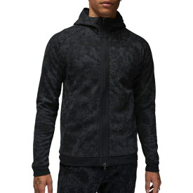 ジョーダン メンズ パーカー・スウェットシャツ アウター Jordan Men's Dri-FIT Sport Air Fleece Allover Print Full-Zip Hoodie Black