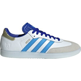 アディダス レディース サッカー スポーツ adidas Samba Messi Indoor Soccer Shoes White/Blue