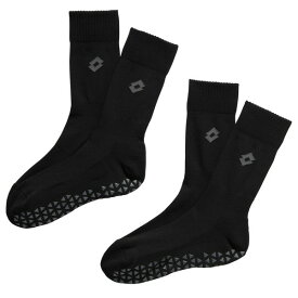 ロット レディース 靴下 アンダーウェア Lotto Soccer Grip Crew Socks 2 Pack Pure Black