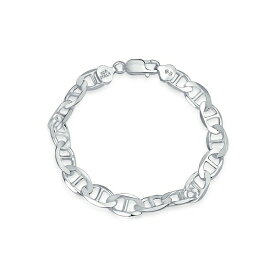 ブリング メンズ ブレスレット・バングル・アンクレット アクセサリー Mens Thick Heavy Solid Sterling Silver 9MM Marine Anchor Mariner Chain Link Bracelet 9 Inch Silver