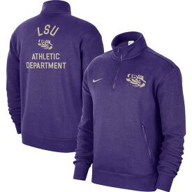 ナイキ メンズ パーカー・スウェットシャツ アウター LSU Tigers Nike Campus Athletic Department QuarterZip Sweatshirt Purple