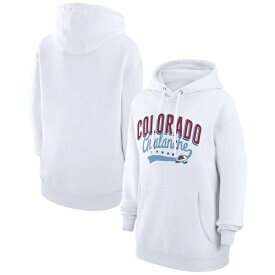 カールバンクス レディース パーカー・スウェットシャツ アウター Colorado Avalanche G III 4Her by Carl Banks Women's Filigree Logo Pullover Hoodie???White