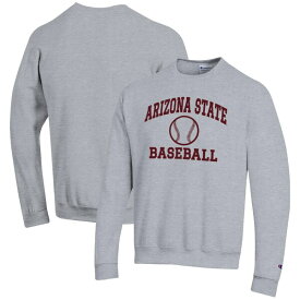 チャンピオン メンズ パーカー・スウェットシャツ アウター Arizona State Sun Devils Champion Baseball Icon Crewneck Pullover Sweatshirt Gray