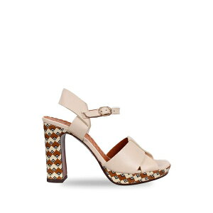 �`�G�~�n�� ���f�B�[�X �T���_�� �V���[�Y Patterned-heel cross-over sandals Neutrals