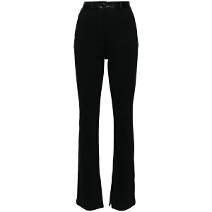 �i�k�[�V���J ���f�B�[�X �J�W���A���p���c �{�g���X Slim-leg fine-ribbed trousers Black