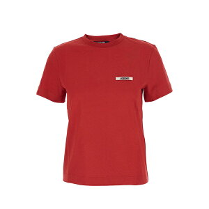 WNGX fB[X TVc gbvX 'le T-shirt Gros Grain' Red T-shirt With Logo Patch On The Front In Cotton Woman Red
