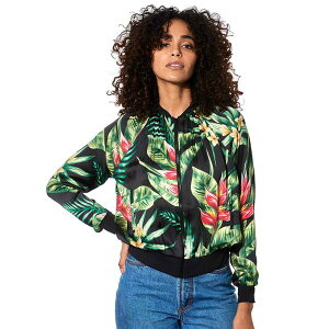 GV[c[ZCgo[X fB[X WPbgu] AE^[ Tropical Print Bomber Jacket BLACK