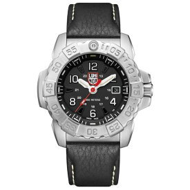 ルミノックス メンズ 腕時計 アクセサリー Men's Navy Seal 3251 Stainless Black Leather Strap Watch Black