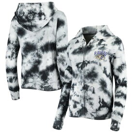 ニューエラ レディース パーカー・スウェットシャツ アウター Baltimore Ravens New Era Women's Tie Dye Fleece FullZip Hoodie Black