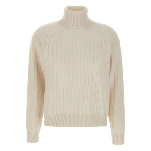 �C���u���e�B ���f�B�[�X �j�b�g&�Z�[�^�[ �A�E�^�[ Turtleneck ribbed sweater White