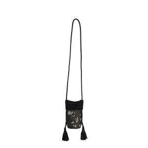�W���n���i�E�I�[�e�B�Y ���f�B�[�X �n���h�o�b�O �o�b�O Crystal-embellished tassel-detail cross body bag Black